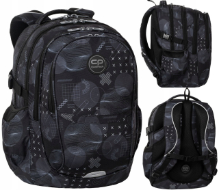 CoolPack viackomorový školský batoh, čierny, Odtiene sivej a striebornej, 29 l